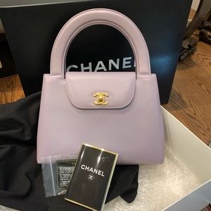 ❌SOLD❌CHANEL vintage lavender purple leather top handle Kelly bag